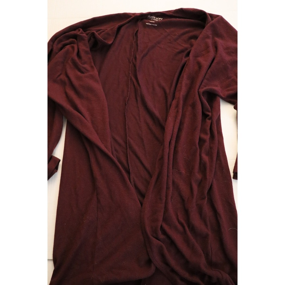 Torrid Super Soft Sleep Cardigan Burgundy Open Front Robe Plus Size 0 L XL